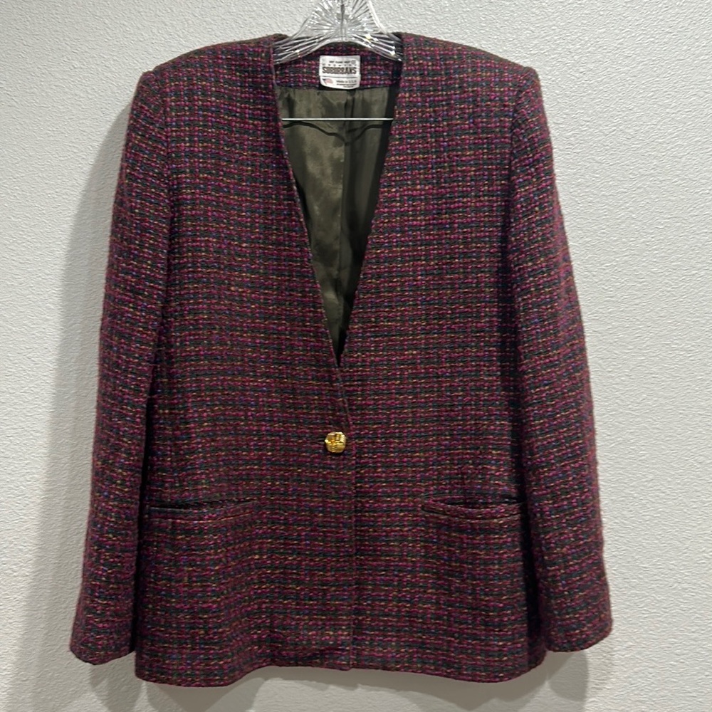 Country Suburbans Magenta Boucle Blazer SZ 8